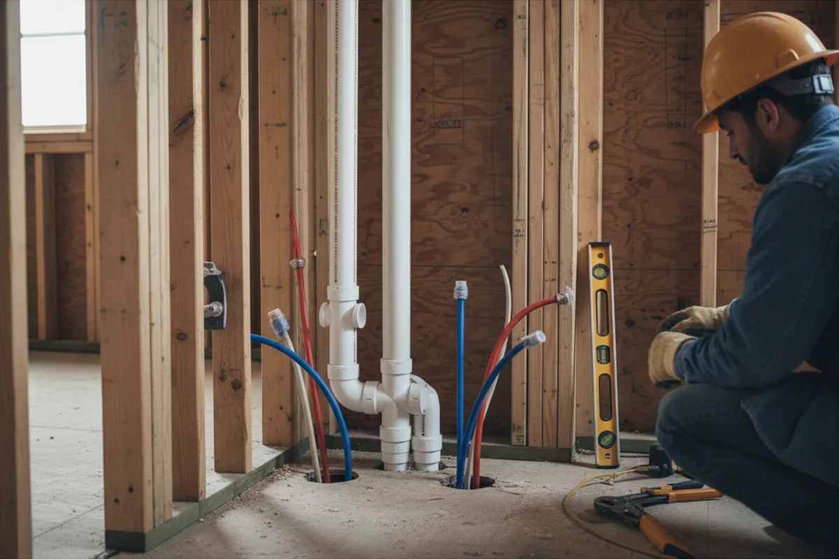 Drain and supply rough-in during Drain Cleaning in Martin